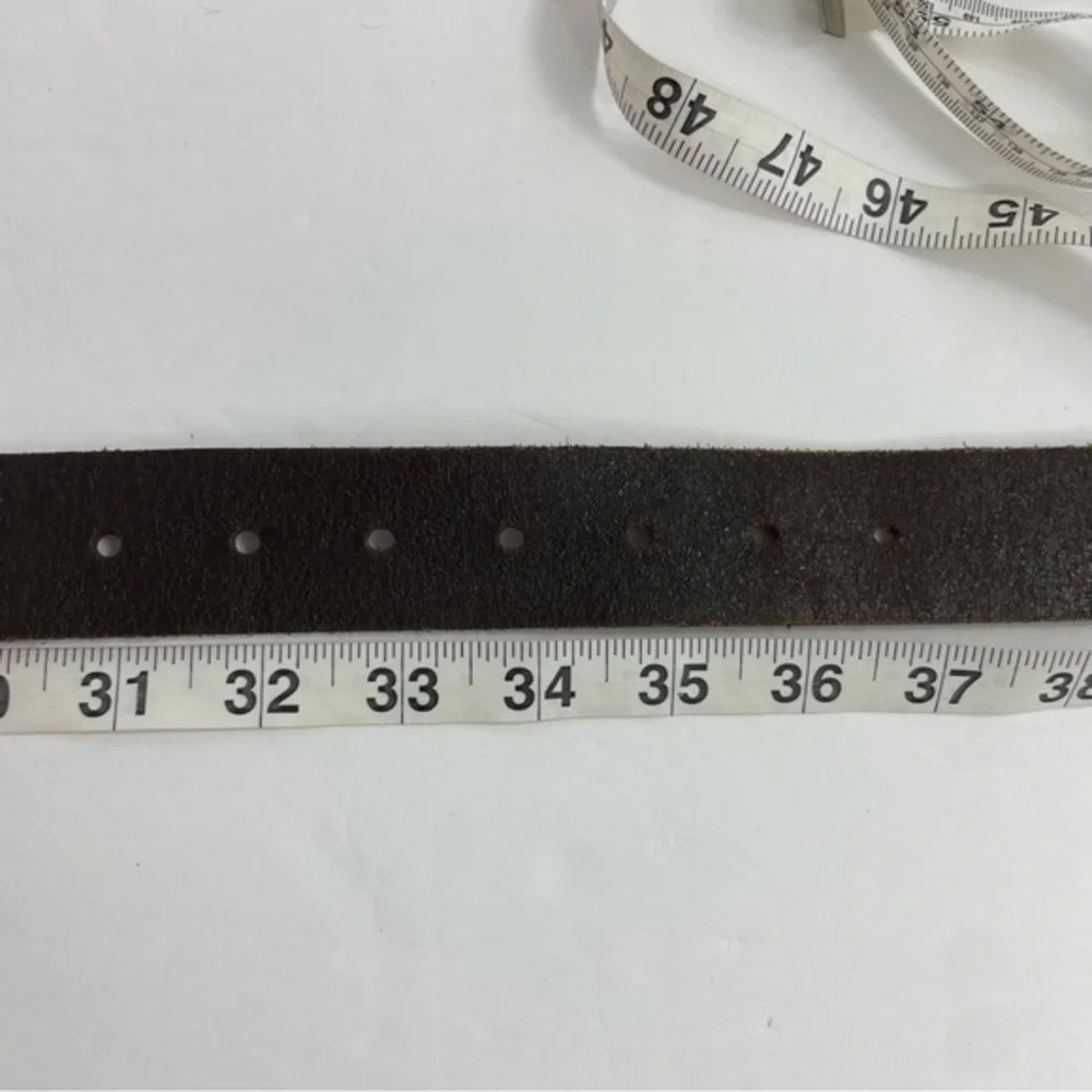 Dark Brown Leather Belt Perforated‎ Starburst